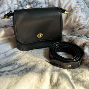 Vintage Coach Legacy Leather Small Flap Bag 9965 Black